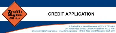 CREDIT APPLICATION FOR NEW CUSTOMERS