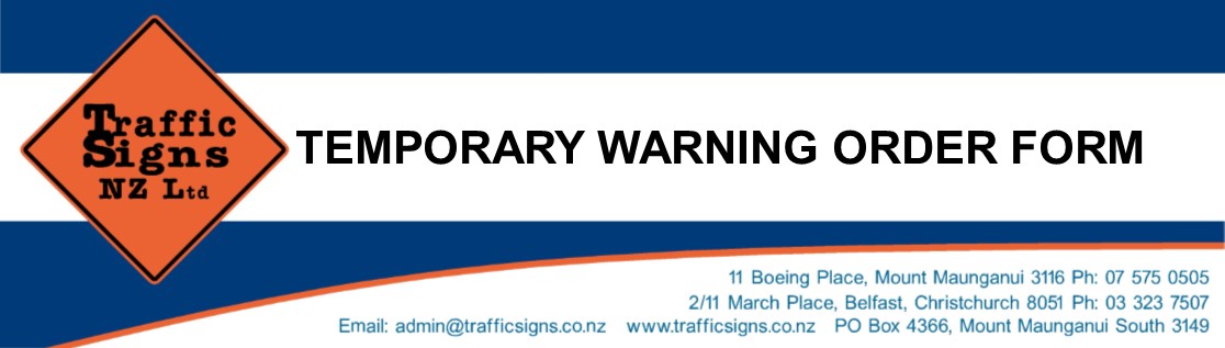 TEMPORARY WARNING ORDER FORM WITH GRAPHICS